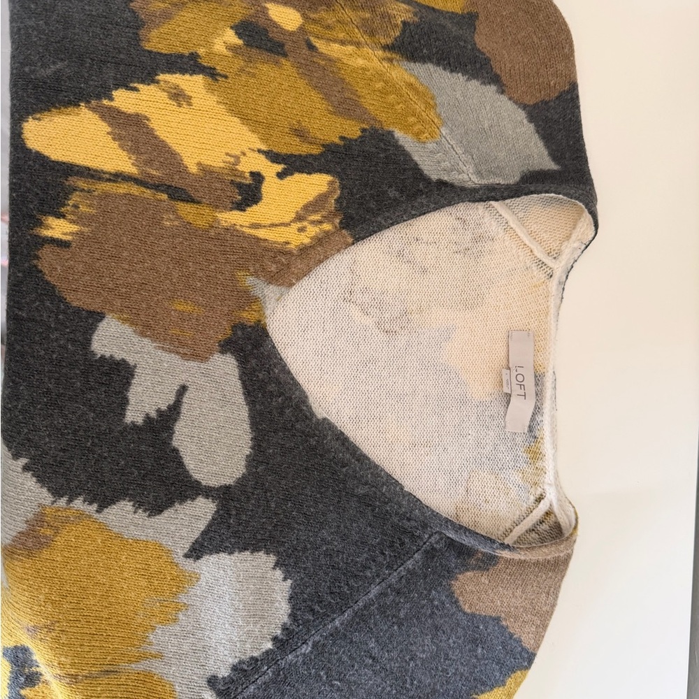 LOFT Multicolor Abstract Sweater - image 1